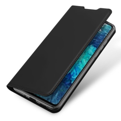 „Dux Ducis“ Skin serijos Samsung Galaxy S20 FE (Fan Edition) juodas odinis atverčiamas dėklas | Priedai.lt