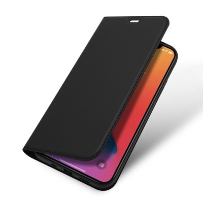 „Dux Ducis“ Skin serijos Apple iPhone 12 Mini juodas odinis atverčiamas dėklas | Priedai.lt