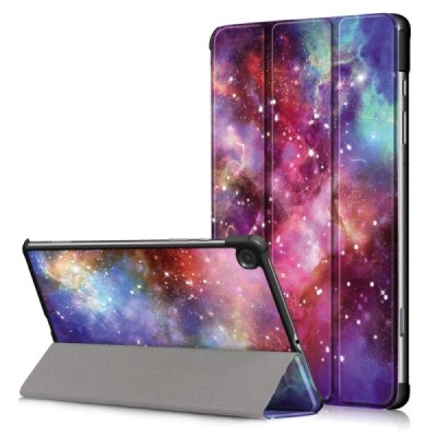 Samsung Galaxy Tab S6 Lite 10.4 (P615, P610, P613, P619) „Cosmo“ atverčiamas spalvotas, baltas odinis dėklas - knygutė | Priedai