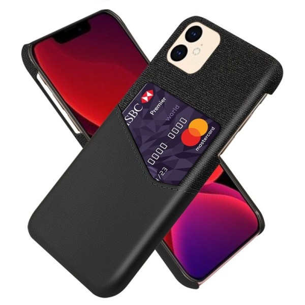„KSQ“ Shell dėklas su kišenėle - juodas (iPhone 12 Mini)