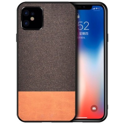 „Bi-Color“ Splicing Apple iPhone 12 Mini rudas odinis dėklas | Priedai.lt