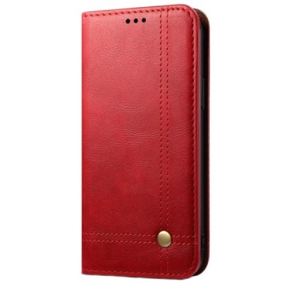 Deluxe atverčiamas raudonas odinis Apple iPhone 12 Pro Max dėklas - knygutė | Priedai.lt