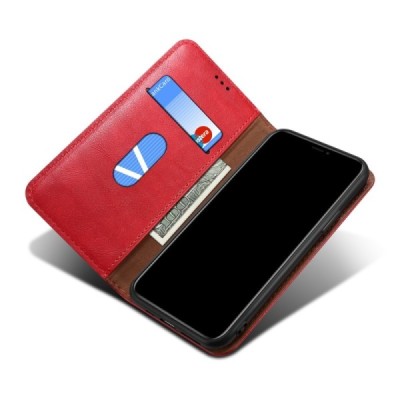 Deluxe atverčiamas raudonas odinis Apple iPhone 12 Pro Max dėklas - knygutė | Priedai.lt