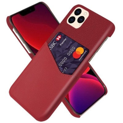„KSQ“ Shell Apple iPhone 12 Pro Max raudonas odinis dėklas - nugarėlė su kišenėle kortelėms | Priedai.lt