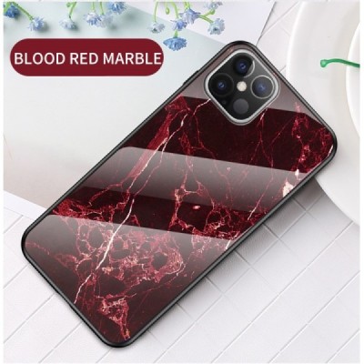 Apple iPhone 12 Pro Max „Marble“ kieto silikono TPU juodas / raudonas dėklas - nugarėlė | Priedai.lt