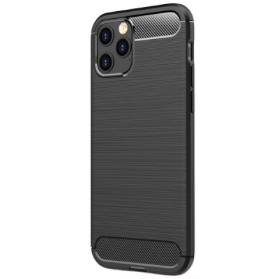 Apple iPhone 12 Pro Max „Carbon“ kieto silikono TPU juodas dėklas - nugarėlė | Priedai.lt