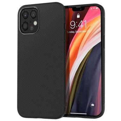 Apple iPhone 12 Pro Max Lenuo kieto silikono TPU juodas dėklas - nugarėlė | Priedai.lt