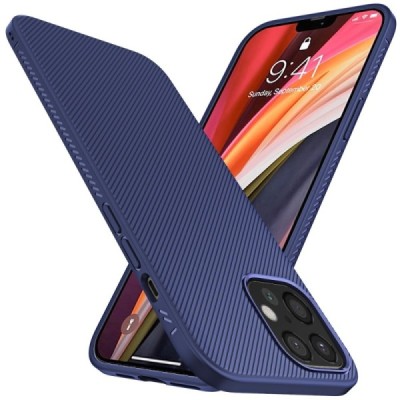 Apple iPhone 12 Pro Max Lenuo kieto silikono TPU mėlynas dėklas - nugarėlė | Priedai.lt