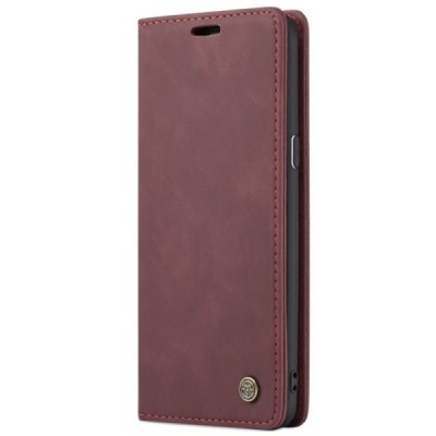 Samsung Galaxy S9+ (G965) CaseMe Retro solidus atverčiamas bordo odinis dėklas - knygutė | Priedai.lt