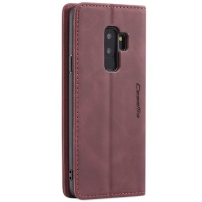 Samsung Galaxy S9+ (G965) CaseMe Retro solidus atverčiamas bordo odinis dėklas - knygutė | Priedai.lt