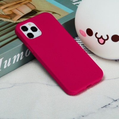 Apple iPhone 12 (12 Pro) kieto silikono TPU tamsiai rožinis dėklas - nugarėlė | Priedai.lt