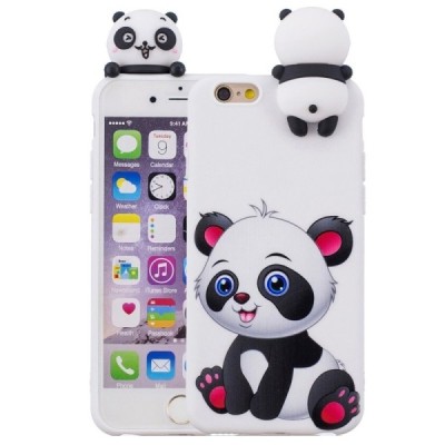 Apple iPhone 6 (6s) „Squezy“ Panda kieto silikono TPU baltas dėklas - nugarėlė | Priedai.lt