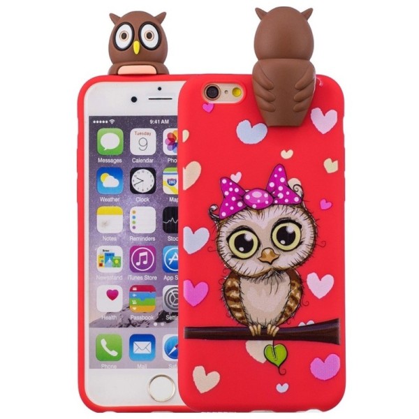 „Squezy“ Owl kieto silikono (TPU) dėklas - raudonas (iPhone 6 / 6S)