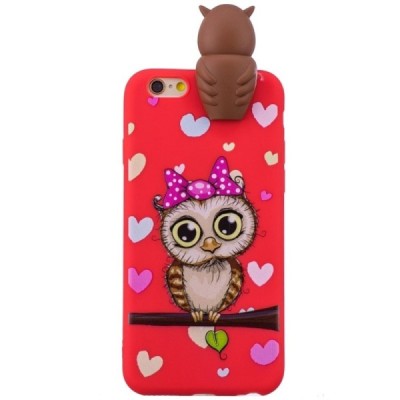 Apple iPhone 6 (6s) „Squezy“ Owl kieto silikono TPU raudonas dėklas - nugarėlė | Priedai.lt