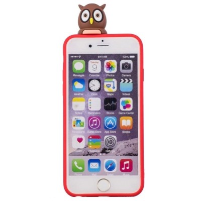 Apple iPhone 6 (6s) „Squezy“ Owl kieto silikono TPU raudonas dėklas - nugarėlė | Priedai.lt