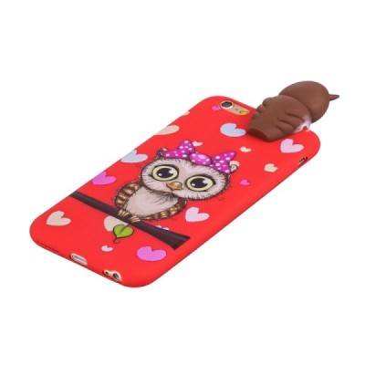 Apple iPhone 6 (6s) „Squezy“ Owl kieto silikono TPU raudonas dėklas - nugarėlė | Priedai.lt