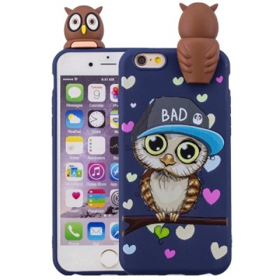 Apple iPhone 6 (6s) „Squezy“ Owl kieto silikono TPU mėlynas dėklas - nugarėlė | Priedai.lt