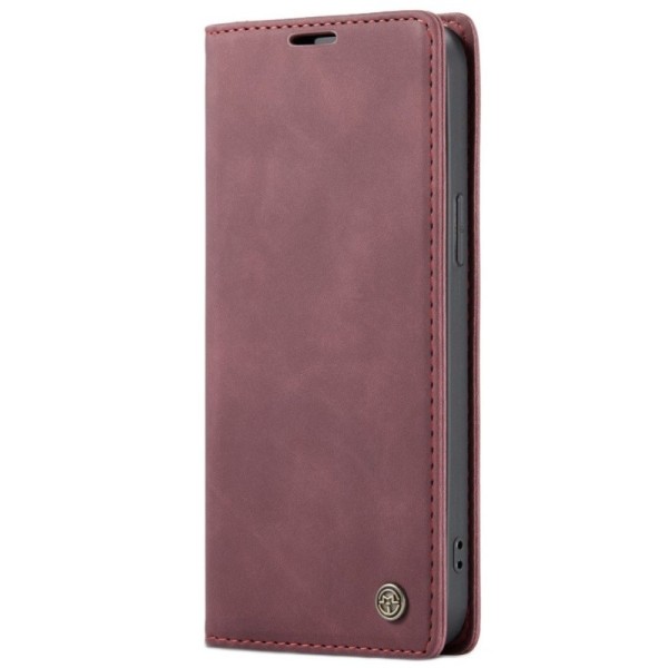 „CaseMe“ Retro solidus atverčiamas dėklas - bordo (iPhone 12 Mini)