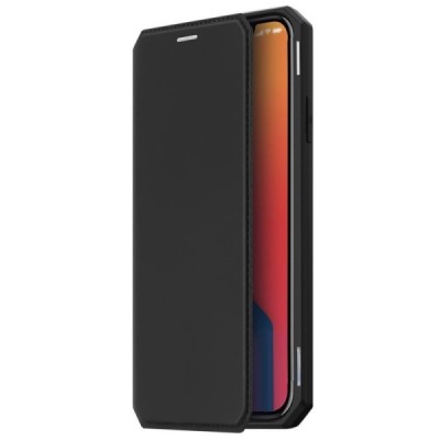 Dux Ducis Skin X serijos Apple iPhone 12 Pro Max juodas odinis atverčiamas dėklas | Priedai.lt