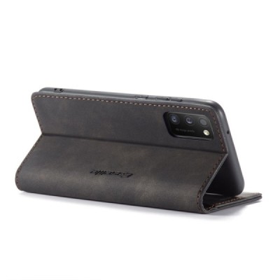Samsung Galaxy A51 (A515F) CaseMe Retro solidus atverčiamas juodas odinis dėklas - knygutė | Priedai.lt
