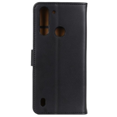 Motorola Moto G8 Power Lite atverčiamas juodas odinis Casual dėklas - piniginė | Priedai.lt