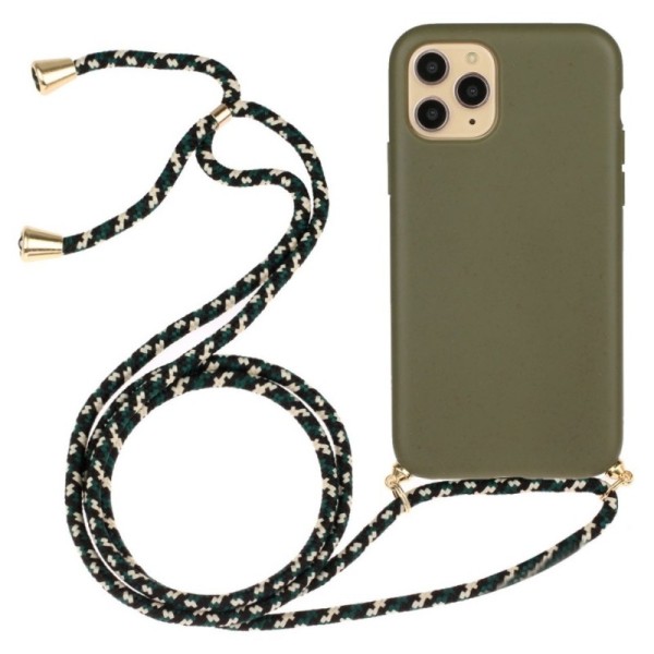 „Strap“ kieto silikono (TPU) dėklas - žalias (iPhone 12 / 12 Pro)