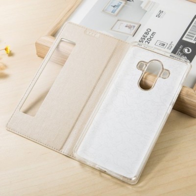 Huawei Mate 10 Pro „Vili“ S View Cover atverčiamas rudas dėklas su langeliu | Priedai.lt