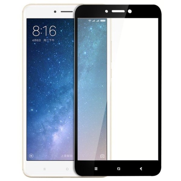 „Premium“ Tempered Glass pilnai dengiantis apsauginis ekrano stiklas 0.2 mm - juodas (Mi Max 2)