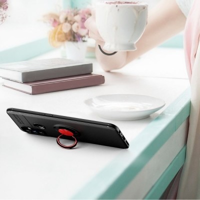 OnePlus Nord N100 „FOCUS“ Kickstand kieto silikono TPU juodas dėklas - nugarėlė | Priedai.lt