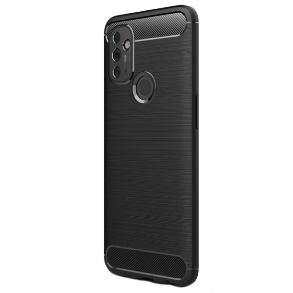 „Carbon“ kieto silikono (TPU) dėklas - juodas (OnePlus Nord N100)