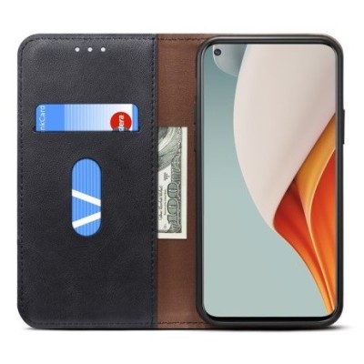 Deluxe atverčiamas juodas odinis OnePlus Nord N100 dėklas - knygutė | Priedai.lt