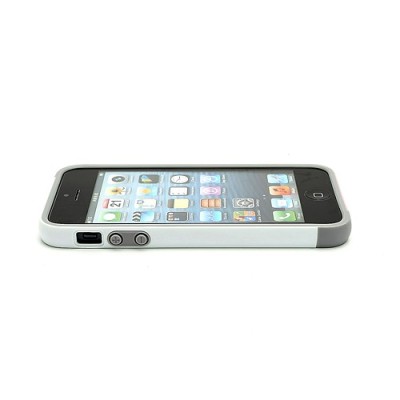 Baltos, rožinės ir pilkos spalvų „Walnutt“ Trio kieto silikono (TPU) Apple iPhone SE (5, 5s) dėklas (rėmelis) - kraštų apvadas, 