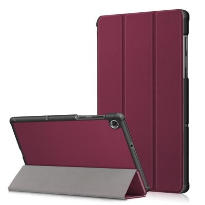 Lenovo Tab M10 10.1" HD Gen 2 (TB-X306F, X306X) atverčiamas bordo odinis dėklas (sulankstomas) | Priedai.lt