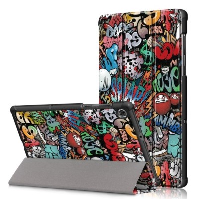 Lenovo Tab M10 10.1" HD Gen 2 (X306F, X306X) atverčiamas „Street Art“ spalvotas dėklas - knygutė | Priedai.lt