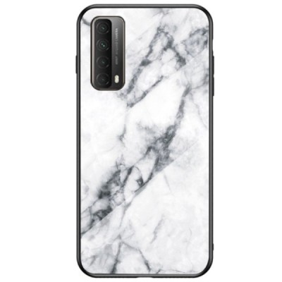 Huawei P smart 2021 „Marble“ kieto silikono TPU baltas dėklas - nugarėlė | Priedai.lt