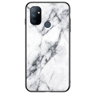 OnePlus Nord N100 „Marble“ kieto silikono TPU baltas dėklas - nugarėlė | Priedai.lt
