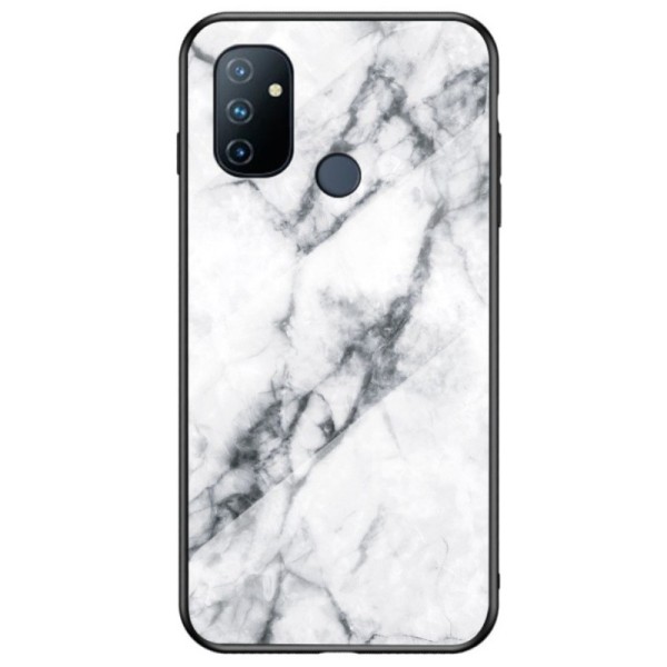 „Marble“ kieto silikono (TPU) dėklas - baltas (OnePlus Nord N100)
