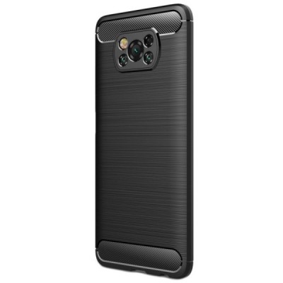 Xiaomi Poco X3 (X3 Pro) „Carbon“ kieto silikono TPU juodas dėklas - nugarėlė | Priedai.lt