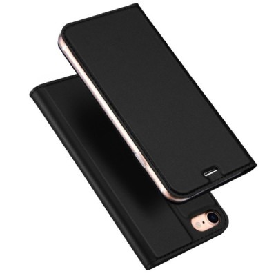 „Dux Ducis“ Skin serijos Apple iPhone SE 2020 (iPhone 7, 8) juodas odinis atverčiamas dėklas | Priedai.lt