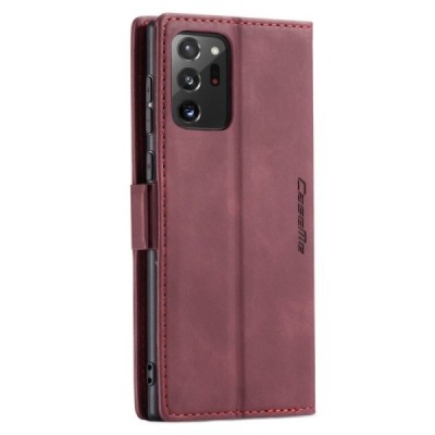 Samsung Galaxy Note 20 Ultra (N986F) CaseMe Retro solidus atverčiamas bordo odinis dėklas - knygutė | Priedai.lt