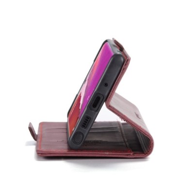 Samsung Galaxy Note 20 Ultra (N986F) CaseMe Retro solidus atverčiamas bordo odinis dėklas - knygutė | Priedai.lt