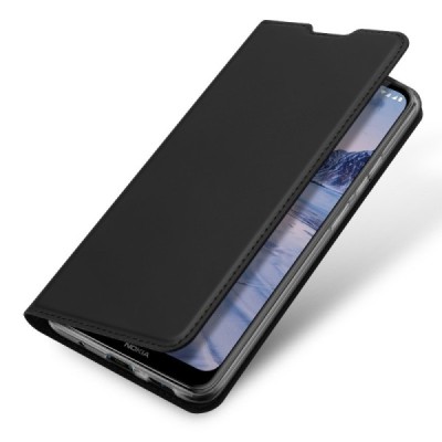 „Dux Ducis“ Skin serijos Nokia 2.4 juodas odinis atverčiamas dėklas | Priedai.lt