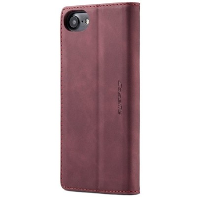 Apple iPhone SE 2020 (iPhone 7, 8) CaseMe Retro solidus atverčiamas bordo odinis dėklas - knygutė | Priedai.lt