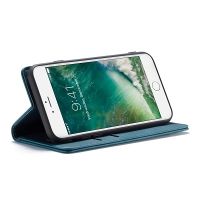 Apple iPhone SE 2020 (iPhone 6, 6s, 7, 8) CaseMe Retro solidus atverčiamas žalias odinis dėklas - knygutė | Priedai.lt