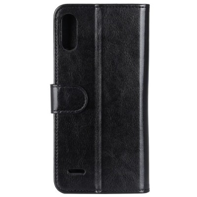 LG K22 juodas odinis atverčiamas dėklas - knygutė | Priedai.lt