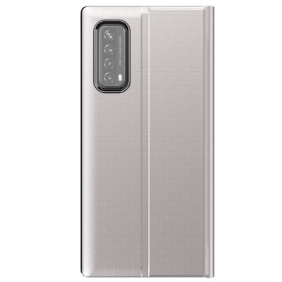 Huawei P smart 2021 View Line sidabrinis atverčiamas dėklas - knygutė | Priedai.lt