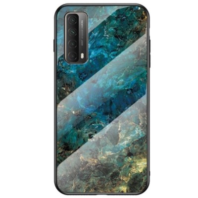 Huawei P smart 2021 „Marble“ kieto silikono TPU mėlynas dėklas - nugarėlė | Priedai.lt