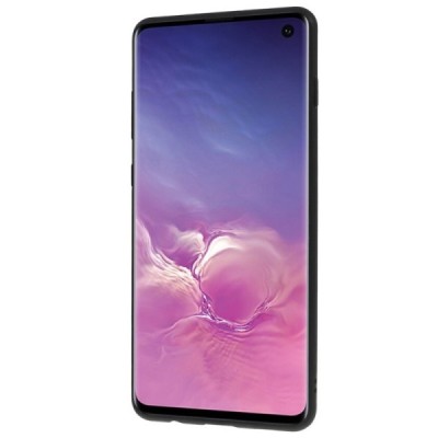 Samsung Galaxy S10 (G973) „IPAKY“ Royal silikoninis skaidrus permatomas dėklas su juodu rėmeliu | Priedai.lt