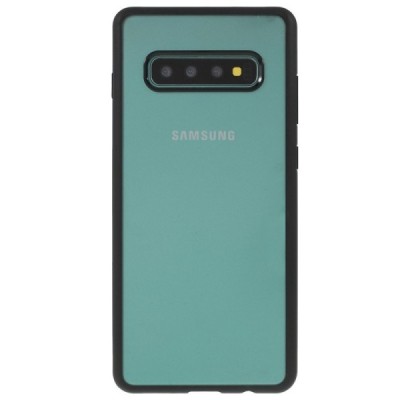 Samsung Galaxy S10 (G973) „IPAKY“ Royal silikoninis skaidrus permatomas dėklas su juodu rėmeliu | Priedai.lt