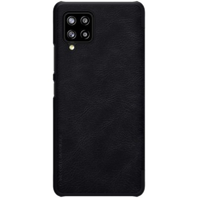 Prabangus „Nillkin“ Qin serijos juodas odinis atverčiamas Samsung Galaxy A42 5G dėklas | Priedai.lt